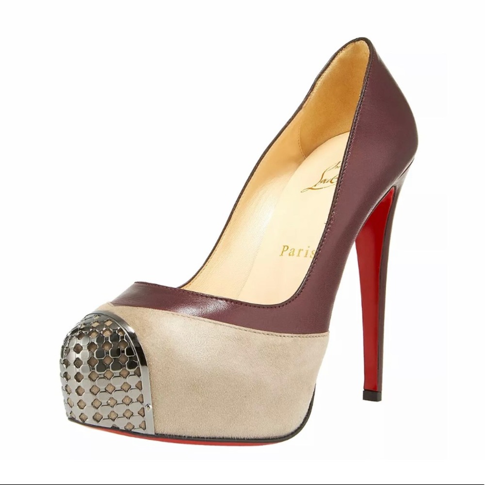 Christian Louboutin Maggie 140 Suede Royal/Kid